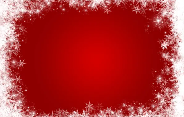 Winter, snow, snowflakes, red, background, red, Christmas, winter