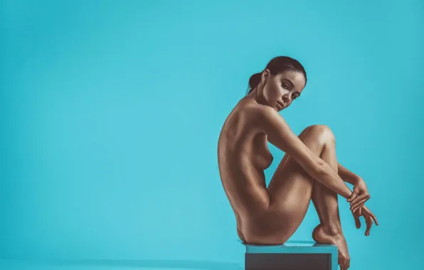 Chest, look, pose, background, model, naked, body, makeup