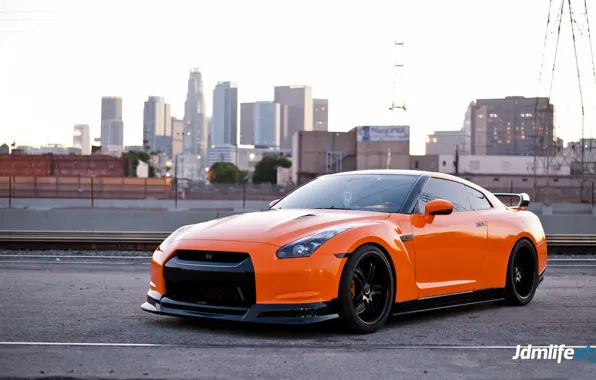 Picture city, nissan, gtr, ornge