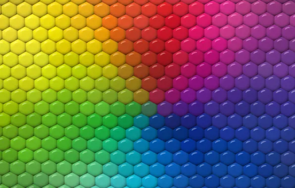Picture colors, colorful, rainbow, texture, hexagons, reptile skin