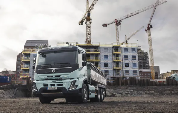 Construction, Volvo, House, Truck, Cranes, Volvo FMX Electric, Universal Truck, Versatile truck