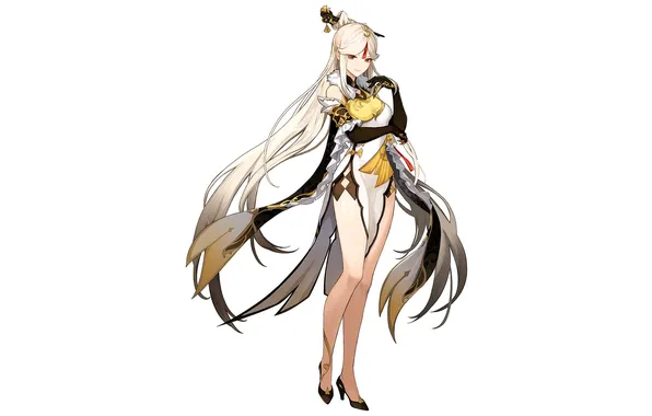 Girl, hair, outfit, form, Genshin Impact