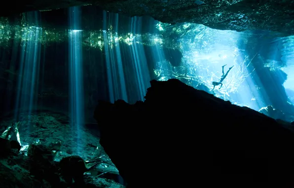 Rays, Mexico, failure, diver, AKUMAL, cenotes