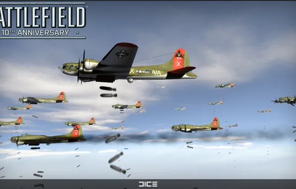 Picture aircraft, the second world, DICE, shells, anniversary Battlefield, Battlefield 1942, ten years