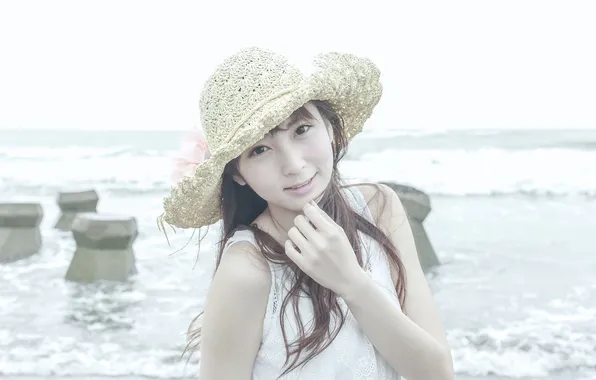 Picture girl, hat, Asian