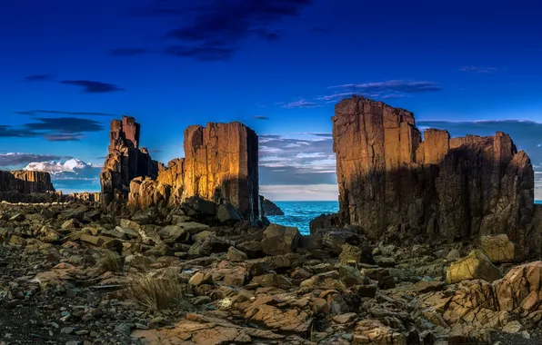 Sea, nature, rocks, Granite Quarry