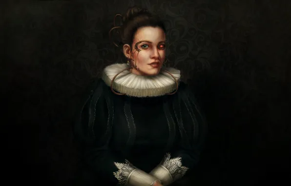 Girl, Girl, Portrait, Art, Fiction, Cyborg, Illustration, Portrait