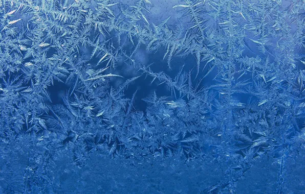 Picture glass, background, blue, frost