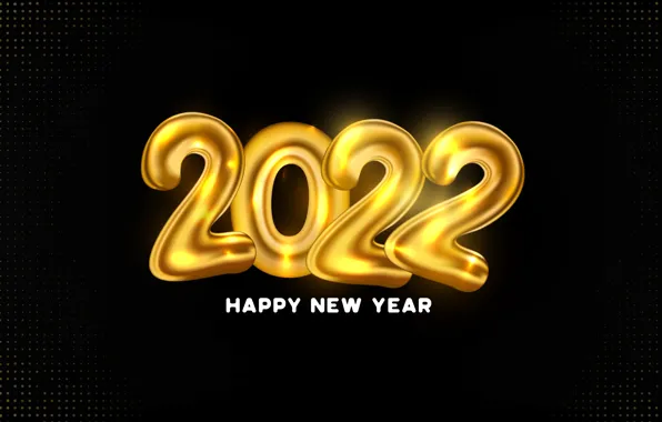 Gold, figures, New year, golden, black background, new year, happy, decoration