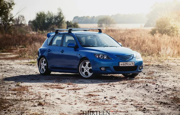 Field, machine, auto, grass, trees, Mazda, photographer, Mazda