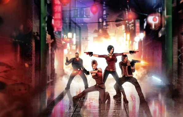 Picture the game, art, Hana Tsu-Vachel, Rain Qin, fear effect, Royce Glas