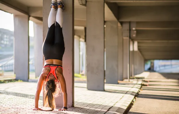 Girl, bridge, fitness