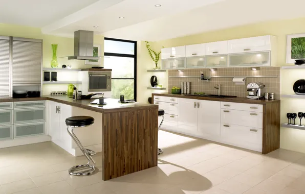 Picture design, house, style, Villa, interior, kitchen, White kitchen designing
