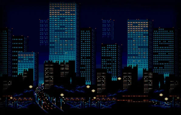 City, art, pixel, pixel-art