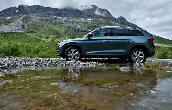 Water, shore, SUV, Skoda, Skoda, 2016, Kodiaq