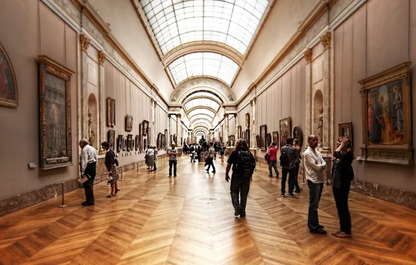 Picture art, people, Louvre, Museum