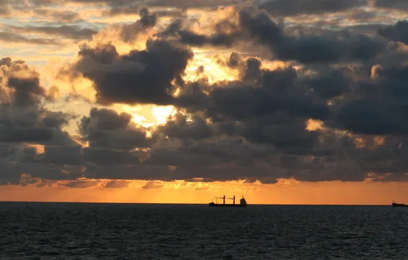 Picture sea, the sky, clouds, sunset, nature, Nature, sky, sea