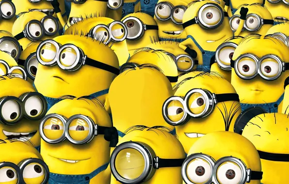 Picture animation, yellow, smile, cartoon, suit, Cyclops, Minions, Despicable Me