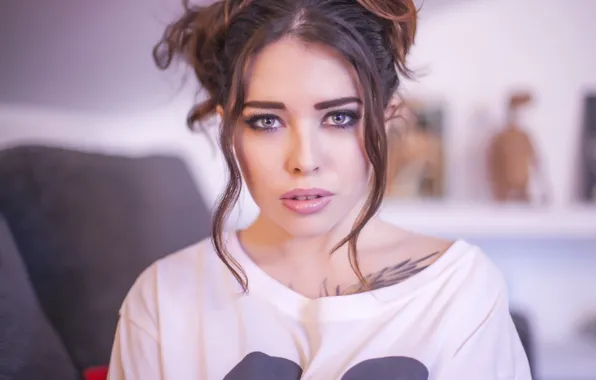 Eyes, look, girl, face, tattoo, girl