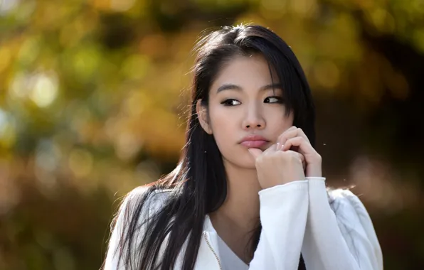 Picture eyes, look, girl, background, Japanese, bokeh, cross-eyed