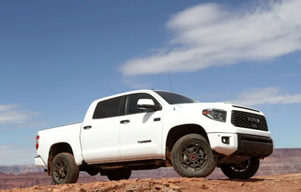 White, Toyota, pickup, Tundra, 2019, near the canyon
