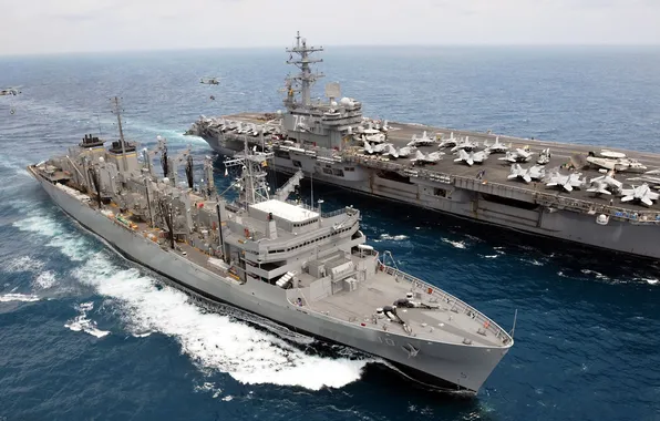 The carrier, USS Ronald Reagan, USNS Bridge