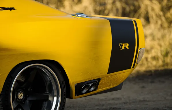 Close-up, yellow, Dodge, Dodge, Charger, oil CT, Ringbrothers, Dodge Charger Captiv