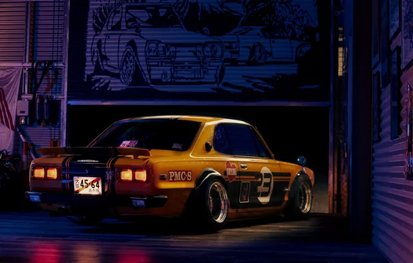 Light, garage, China, Nissan, purple lighting