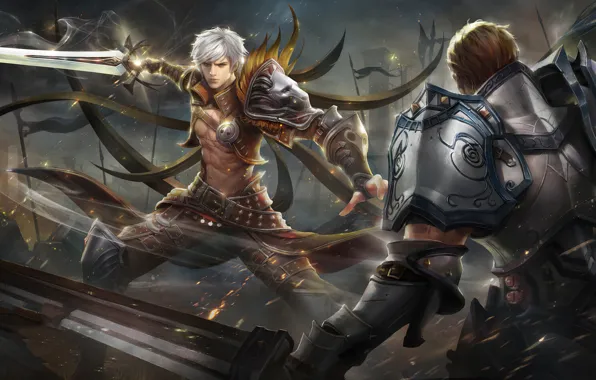 Sword, battle, guy, warriors, Lineage