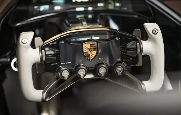 Picture Porsche, steering wheel, Porsche Mission X