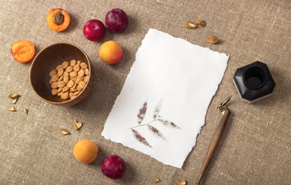 Apricot, nuts, drain