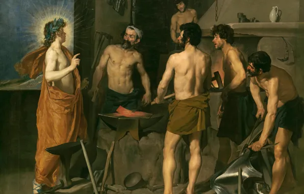 Picture, mythology, The Forge Of Vulcan, Diego Velazquez