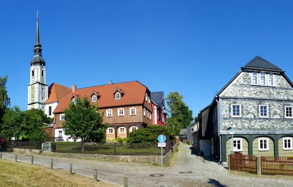 Street, home, Germany, Church