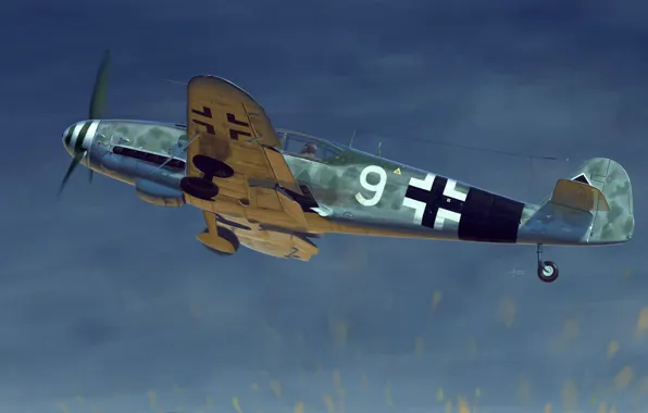Messerschmitt, Luftwaffe, single-engine piston fighter-low, Bf 109G-10
