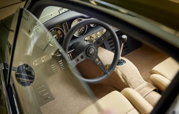Volvo, steering wheel, dashboard, P1800, 2024, Volvo P1800 Cyan GT