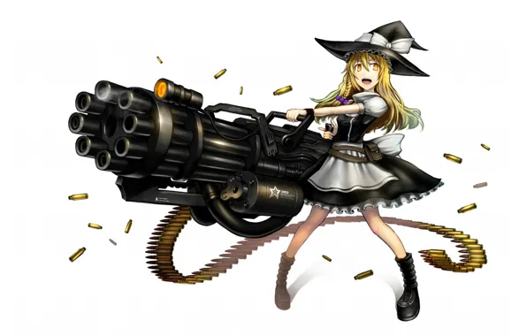 Picture girl, weapons, the game, hat, anime, sleeve, art, Touhou