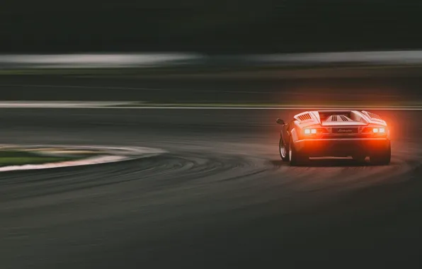 Lamborghini, speed, countach, rear view