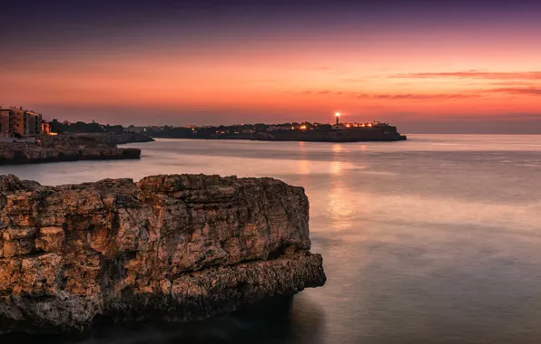 Colorful, light, summer, landscape, coast, seascape, rocks, morning