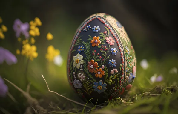 Close-up, egg, Easter, bokeh, krashenka, neural network