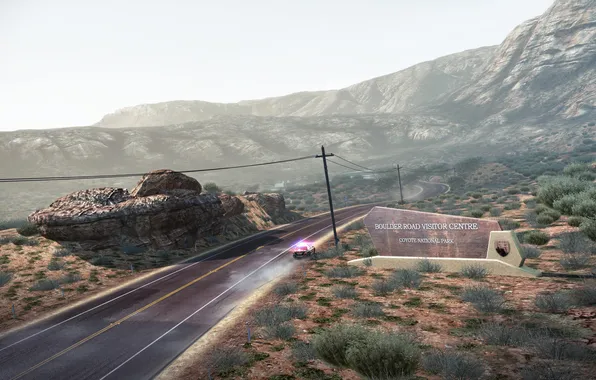Picture road, machine, mountains, police, Need For Speed: Hot Pursuit