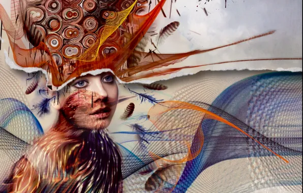 Girl, background, form