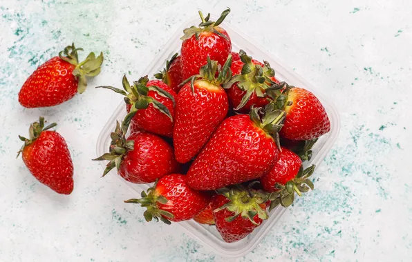 Light, fresh, strawberries, Juicy