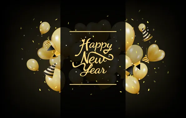 Picture background, holiday, balls, black, new year, New Year, celebration, decoration