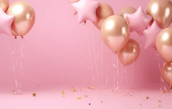 Stars, balls, balloons, holiday, balls, Shine, Christmas, New year