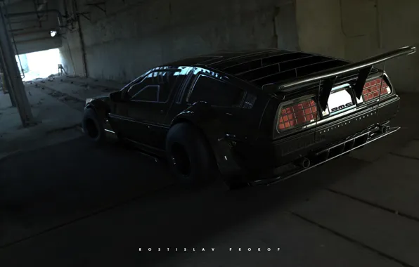 Auto, Machine, DeLorean DMC-12, DeLorean, DMC-12, Rendering, Black Edition, Transport & Vehicles