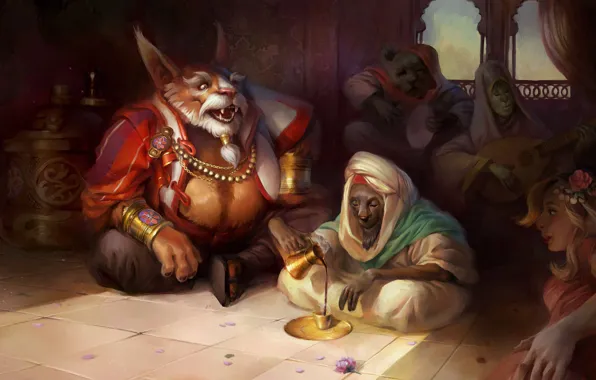 Picture the game, fantasy, Dota2, tavern, Brewmaster