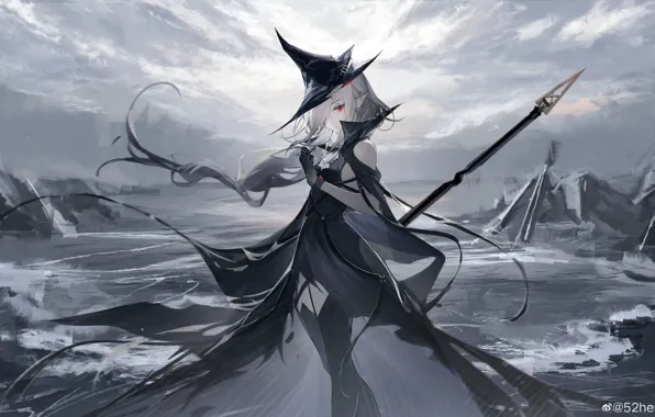 Ice, girl, weapons, Arknights, Gladiia