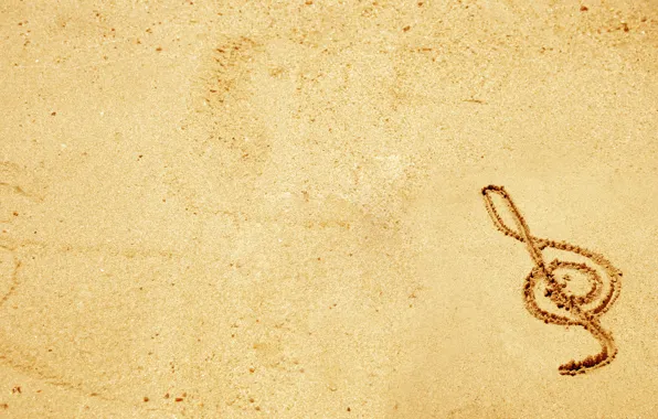 Sand, music, figure, minimalism, key