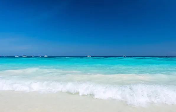 Sand, sea, wave, beach, summer, the sky, summer, beach