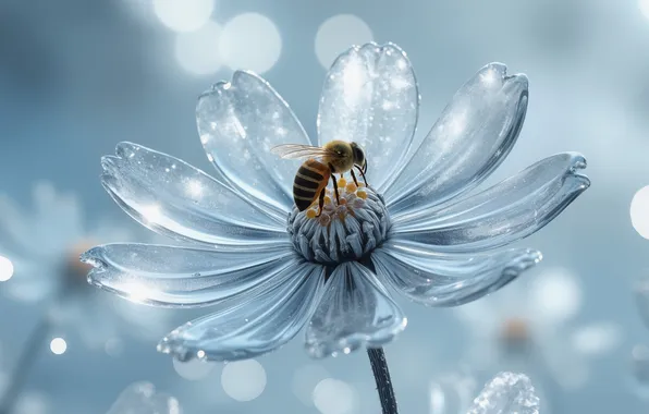 BACKGROUND, GLASS, FLOWERS, BEE, NECTAR